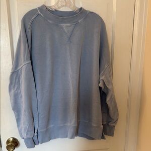 Aerie Blue Crewneck Sweatshirt Relaxed Fit